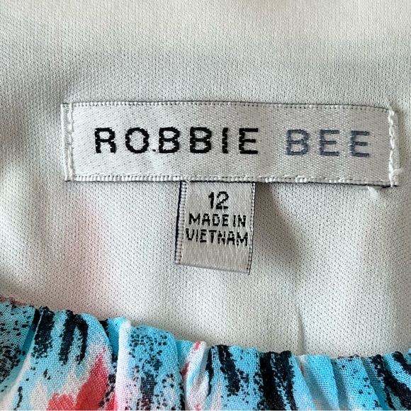 Robbie Bee Dress Sz12 Knee Length Soft Multi Color Pattern Elastic Waist… - Picture 4 of 16